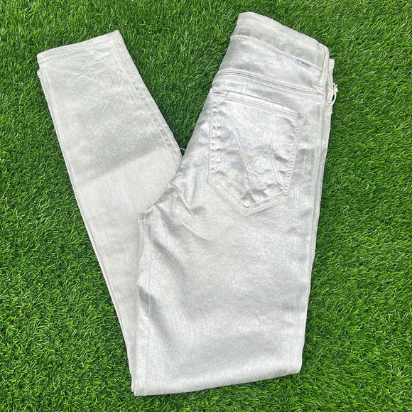 MOTHER High Waisted Looker Ankle Silver Linings size 27 - Picture 15 of 15